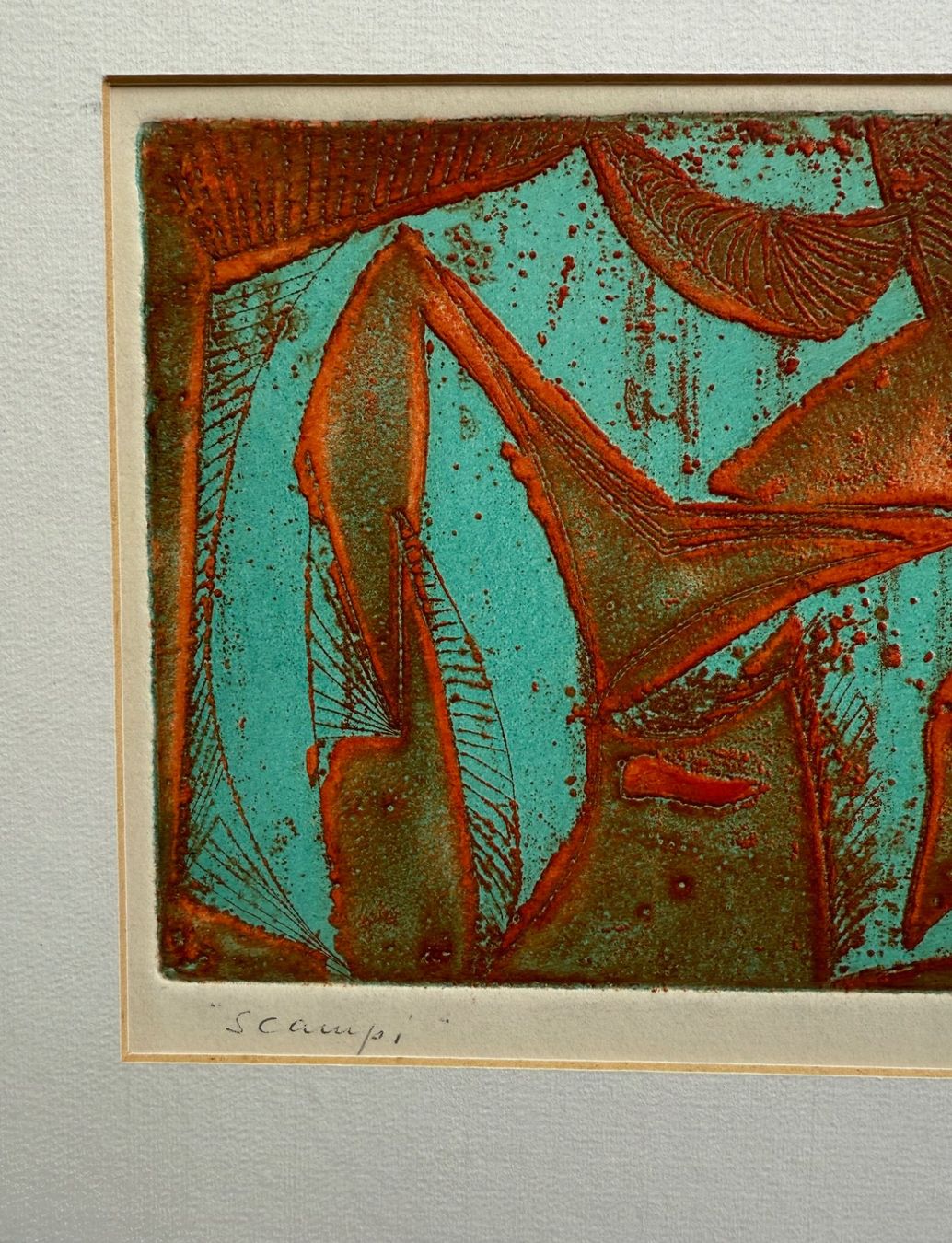 Xilografie: Holzschnitt " Scampi" von Regina de Vries – Usato da Winterthur venduto da Barunggeli 3