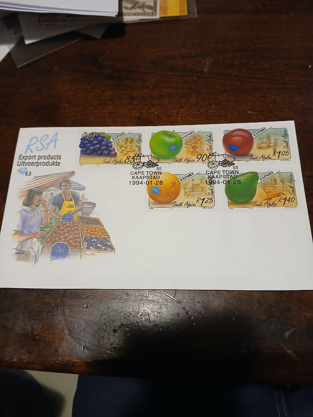 Alle Briefmarken: Bloc philatélique Afrique du Sud - Exportations 1994 – Gebraucht aus Marly von globetrotter1723