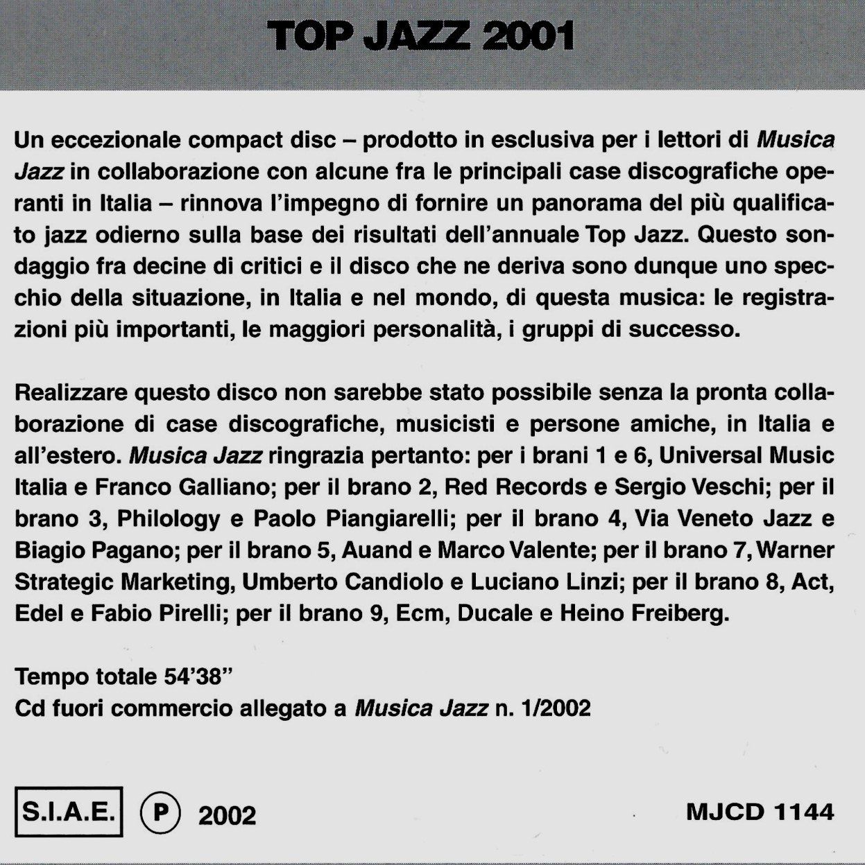 CD: TOP JAZZ 2001 Coltrane Jarrett Peacock DeJohnette Rollins CD – Usato da Kandergrund venduto da Sososo 5