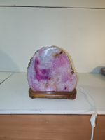 Achat Geode Lampe mit Holzsockel (HDE) (nov662)