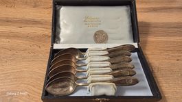 Edle Löffelgarnitur, Silber, Bern Suisse, original Box