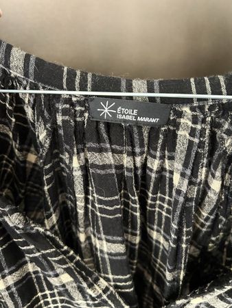 Blouse Étoile Isabel Marant carreaux laine noir blanc