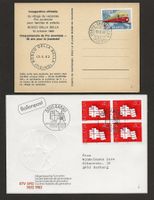 2 x Ballon Flugpost 1962 Ballonpost HB-BIW Della Bella AARAU