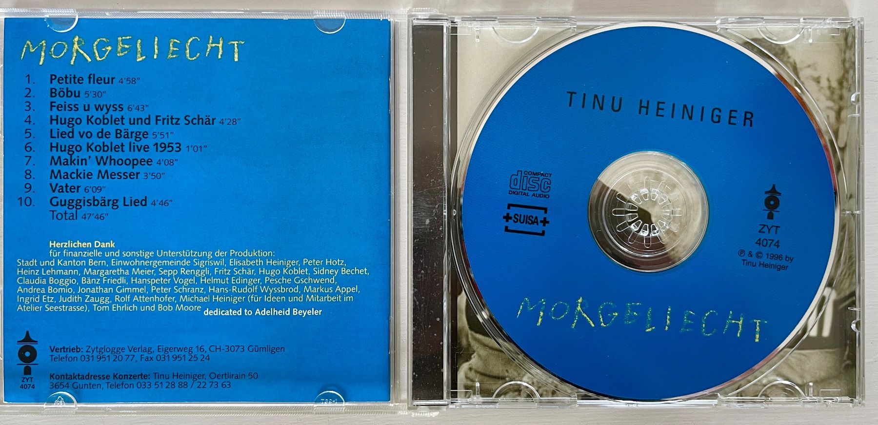 CD: Tinu Heiniger - Morgeliecht – Usato da Bern venduto da hippoism 2