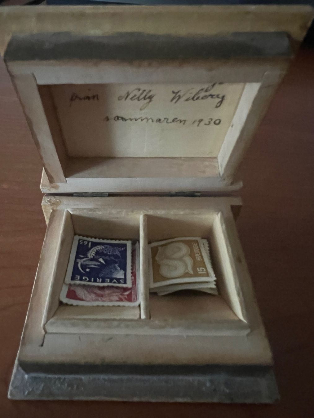 Altri accessori per francobolli: Antique boîte à timbres suédoise 1930 – Usato da Petit-Lancy venduto da Hastala42