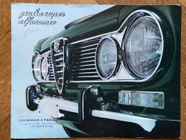 Alfa Romeo Giulia Super Prospekt Jahrgang 1965 brochure fr.