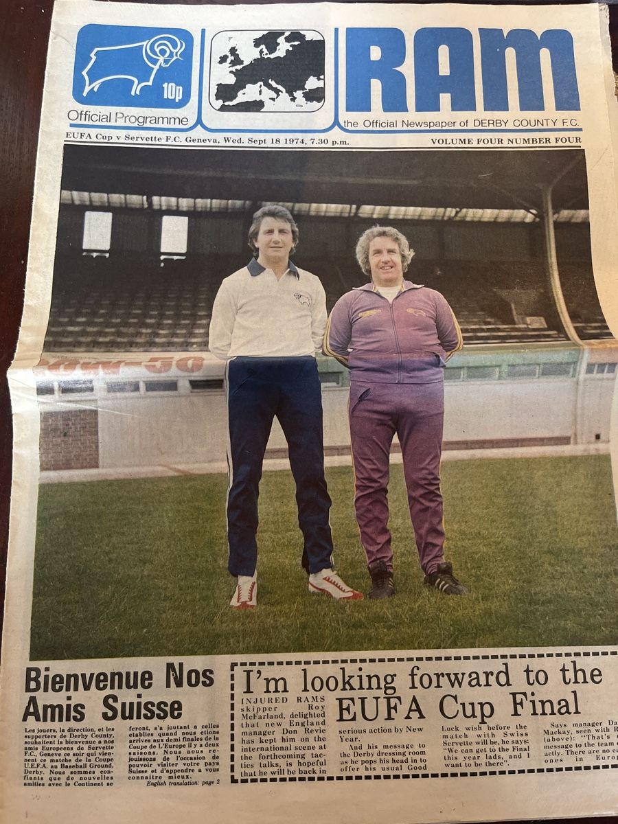Zeitschriften & Magazine: Servette FC Vintage Matchprogramm Derby County 1974/75 – Gebraucht aus Wallisellen von theadicts77