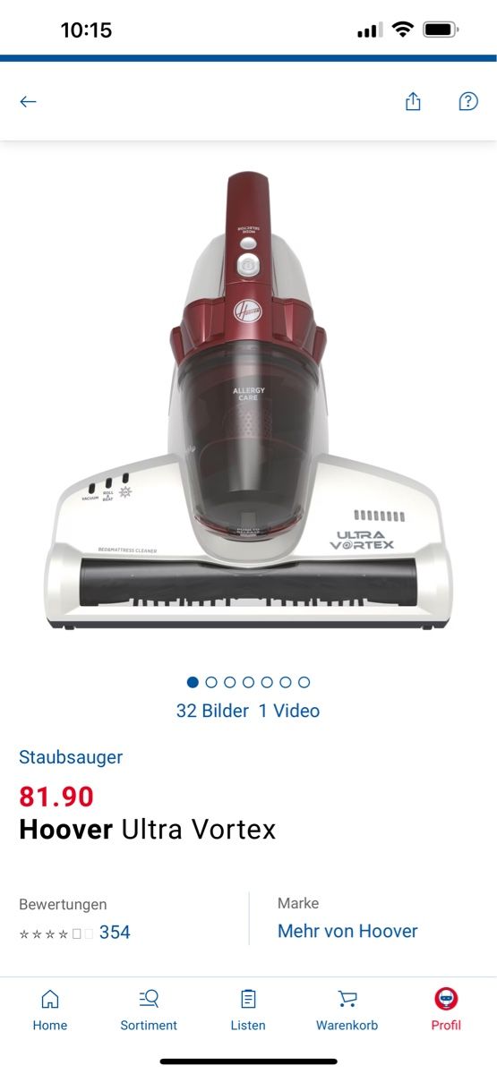 Hoover Aspirapolveri & Accessori: Milben-Staubsauger Hoover Ultra Vortex – Usato da Bern venduto da tar_nt8s 2