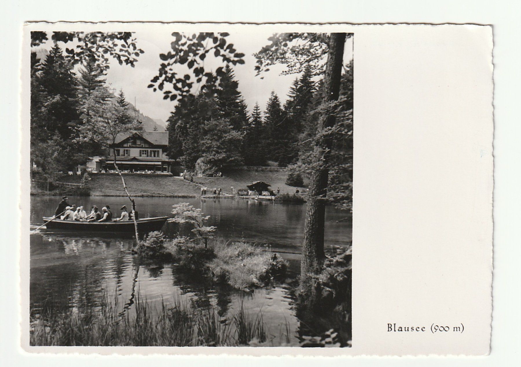 Cartoline postali: Alte Postkarte 1955, Blausee mit Kurhaus Bootsfahrt, Mitholz – Usato da St. Gallen venduto da Ricardo_Deals