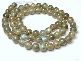 1 Strang rare natürliche grüne Labradorit Perlen 6mm