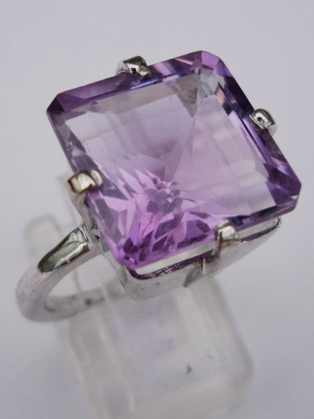 Ringe: Ring Silber mit grossem Amethyst Rechteckschliff neu – Neu (gemäss Beschreibung) aus Zürich von Bieter04 8