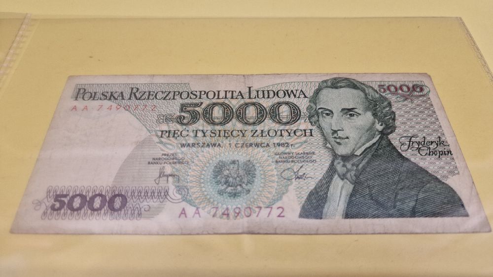 Alte Polen 5000 Zloty Chopin Note Banknote 1982 (Gebraucht) in Herisau ...