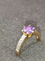 Vintage 925er Silber vergoldete Ring mit schmucksteine Top