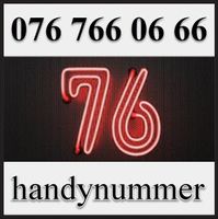 Handynummer, Telefonnummer, VIP Nummer, 076 766 06 66