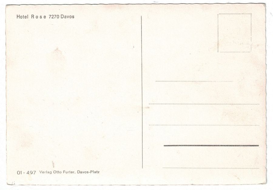 Cartoline postali: Davos, Hotel Rose, um 1950 – Usato da Frauenfeld venduto da POML 1
