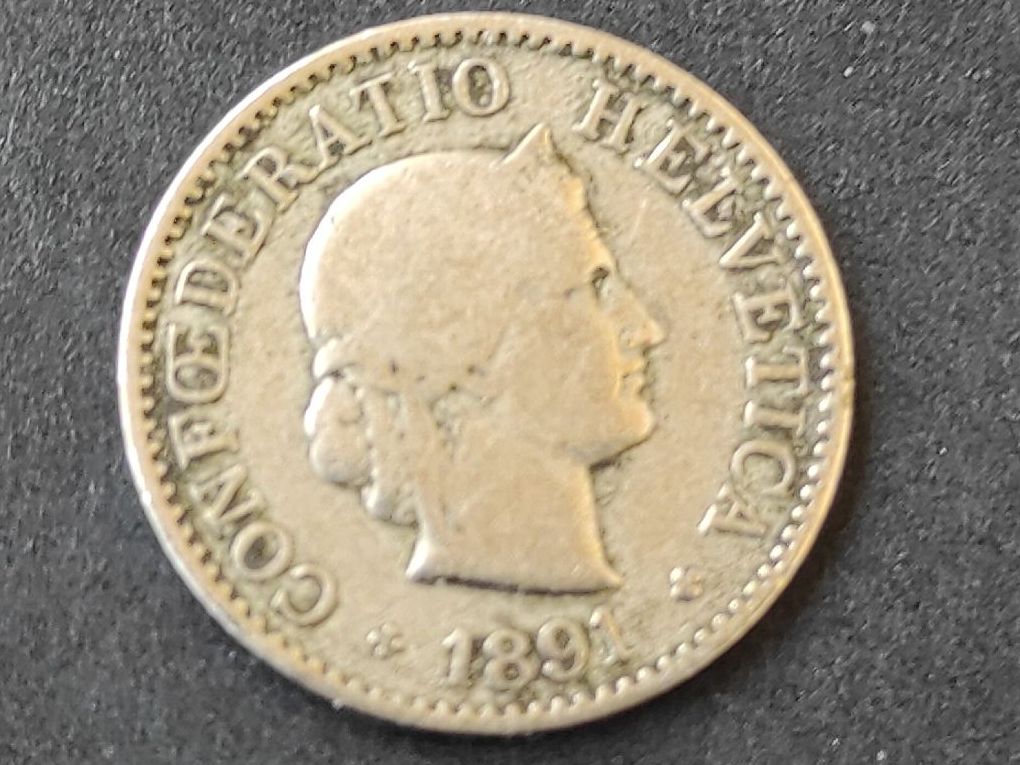 Tutti le monete: 5 rappen Suisse 1891 – Usato da Couvet venduto da lulul