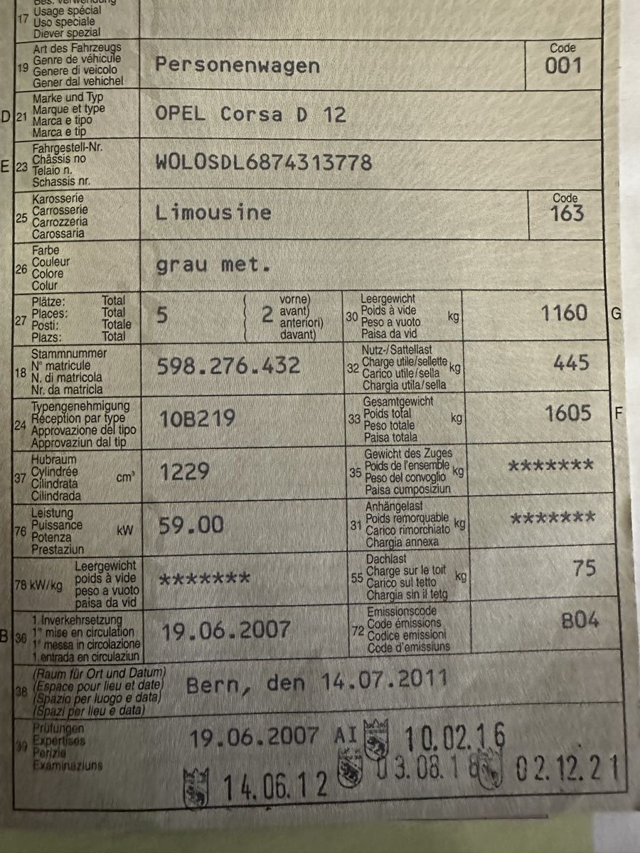 Opel Automobili: Auto Opel Corsa D12 – Usato da Bern venduto da oceancar 6