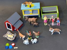 Schleich Hasenstall Kaninchenstall Hundehütte Tiere