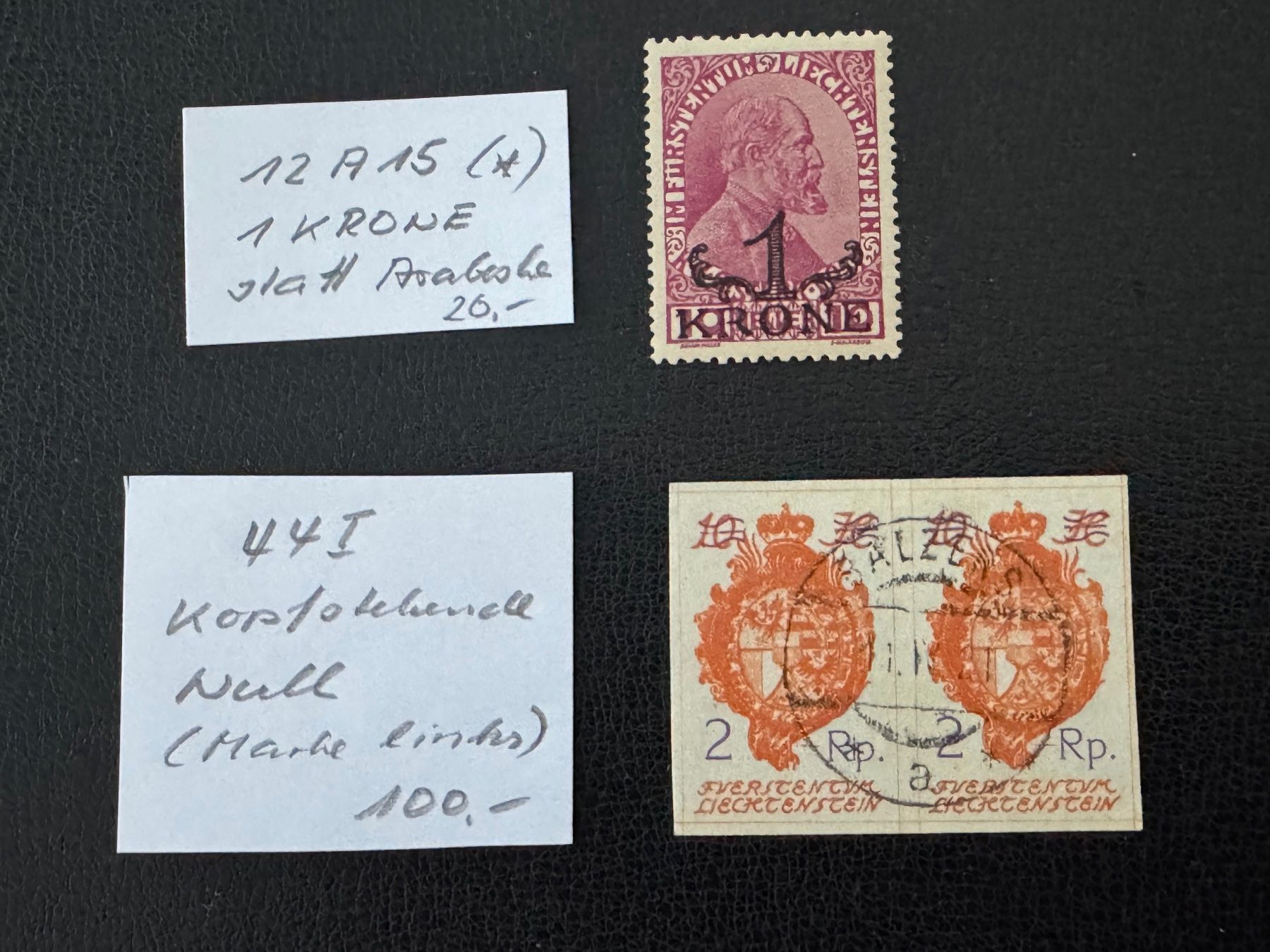 Tous les timbres: Liechtenstein, 2 ABARTEN, ungebraucht/gestempelt – D'occasion à Stallikon par HILDECH1 1