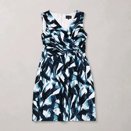 Phase Eight Kleid Gr. 38 festlich Wickeloptik blau-weiss