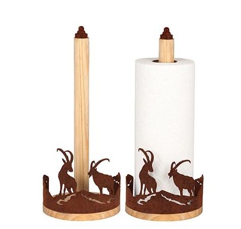 Sonstiges für Haushalt & Wohnen: Küchenrollenhalter Steinbock-Motiv Scherenschnitt Rost NEU – Neu und originalverpackt aus Erlenbach im Simmental! von Simmentaler-Perlen
