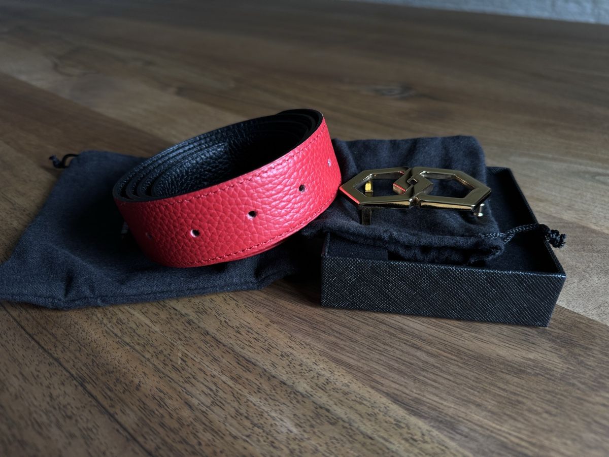 Cinture: Wendegürtel Hex Tie rot schwarz – Usato da Galgenen venduto da Vintluxe 1