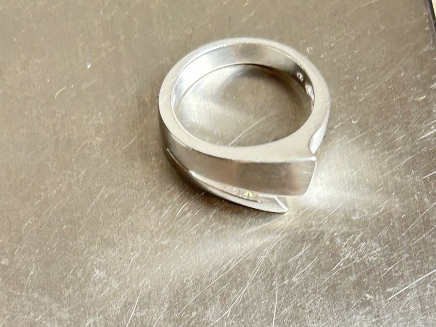 Anelli: Silberring mit Zirkonia Stein ABSTRAKT – Usato da Laufen venduto da belleskulptur 6