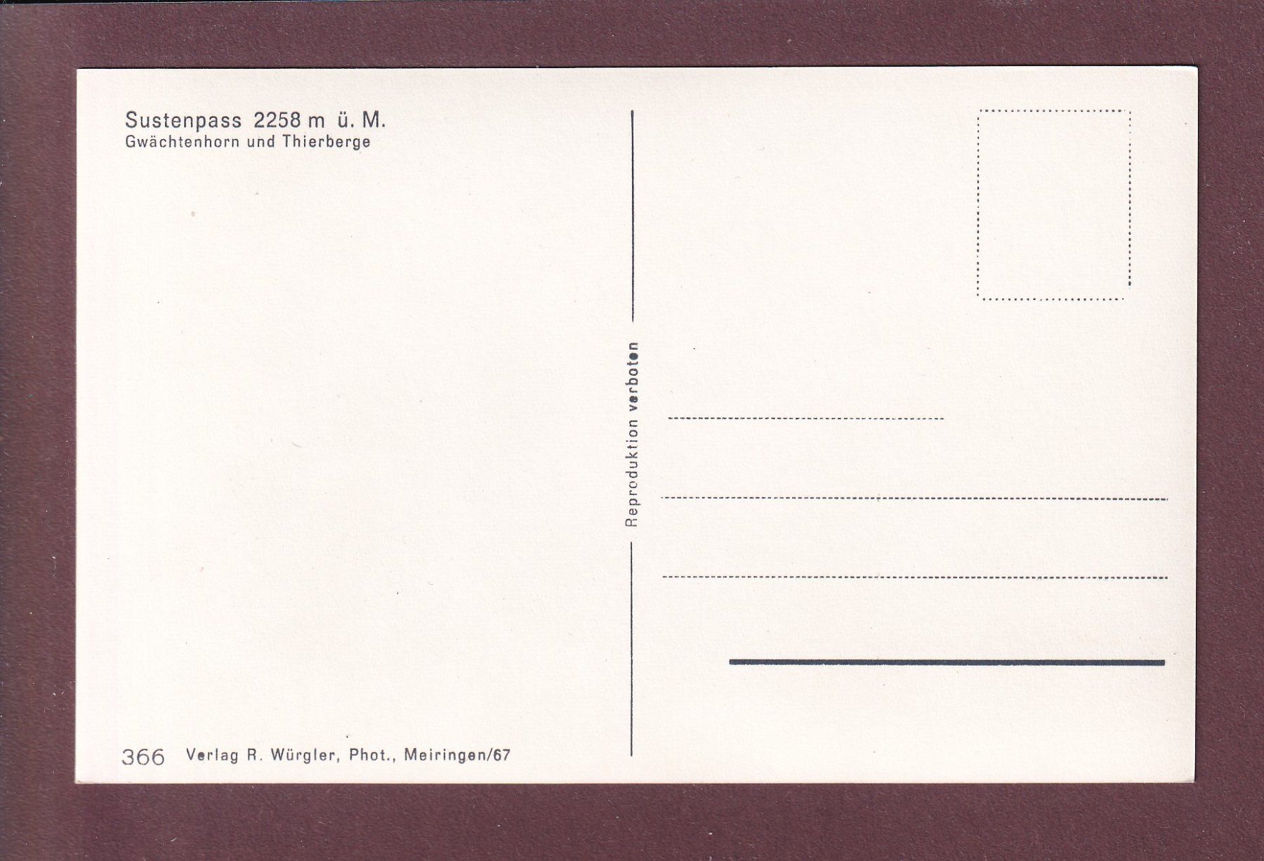 Cartoline postali: SUSTENPASS - Gwächtenhorn – Usato da Pully venduto da nicecards 1