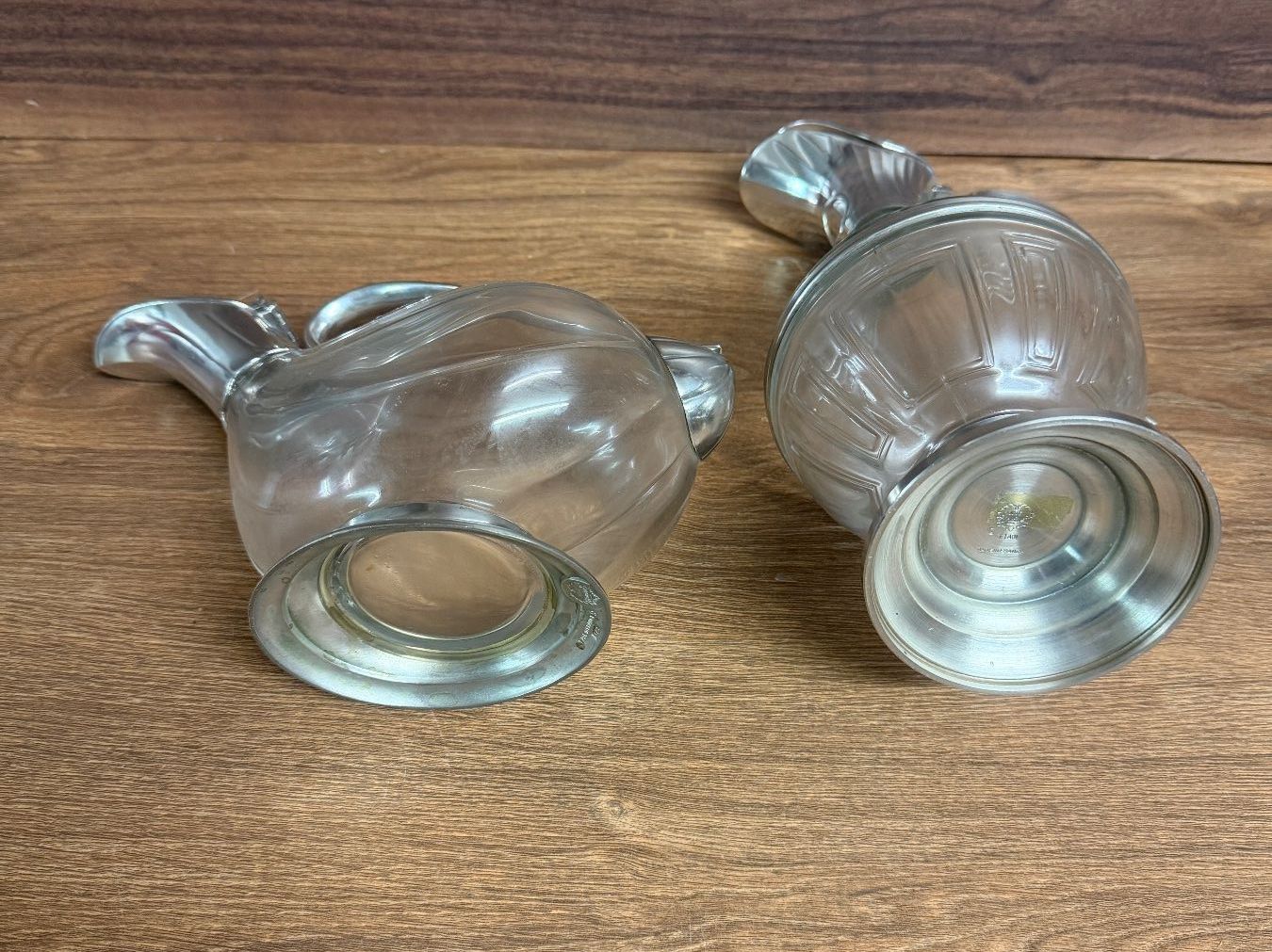 Caraffe: Elegantes Set: Glaskaraffe & Krug mit Silberaufsatz – Usato da Nussbaumen AG venduto da olitech5415 1