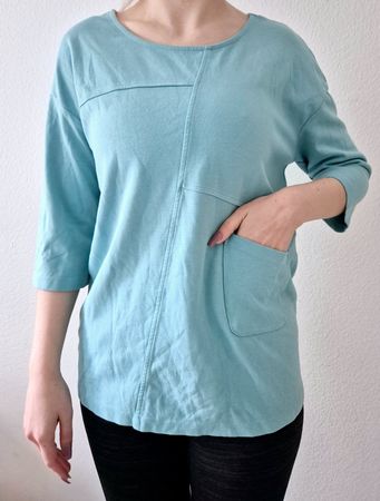 DEERBERG PULLOVER PULLI M 38 SHIRT TÜRKIS,  TOP ZU HOSE