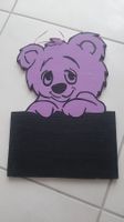 K..2 R) Holzfigur Violett Bär Namenstafel Tafel Baby