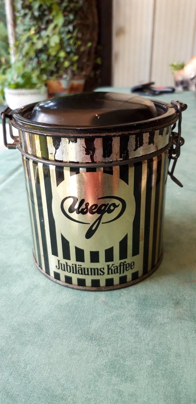 Zuccheriere: Kaffee-Dose, alt, 50/60er Jahre, Usego, Jubiläums Kaffee – Usato da Neuenhof venduto da elRey123 6