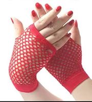 Netzhandschuhe onesize elastisch kurz rot 