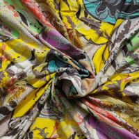 Italienische leichte Viskose 2.05x1.45m Paisley Perlmutt