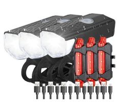 3x lumière vélo, 3x feu arrière