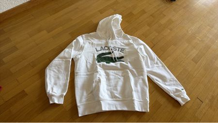 Lacoste Kapuzenpullover, weiss, Grösse L – Top Zustand!
