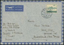 1948 - Flugpost - Brief - EF - nach D - Renens VD