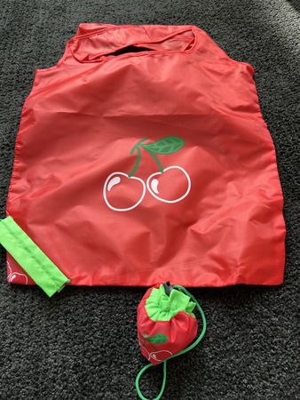 Faltbare Einkaufstasche Kirschen rot