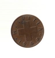 MONETA SVIZZERA 1 centesimo 1949 usata - circolata Rame
