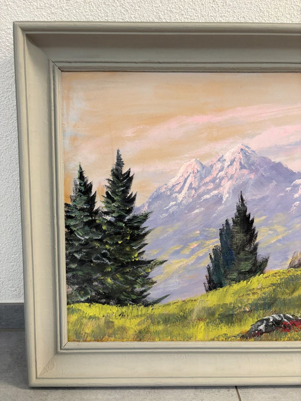 Gemälde: 81 cm breitx61 cm hoch/Gemälde wunderschöne Berglandschaft – Gebraucht aus Ottenbach von TimelessEmotions. 4