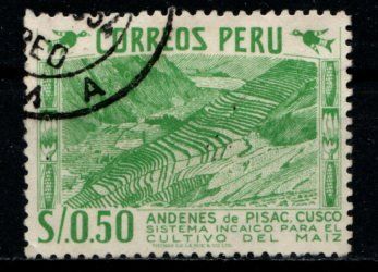 Tutti i francobolli: Timbre du Pérou 1931 Andenes de Pisac Cusco Obl. – Usato da Blonay venduto da Leglaude_01