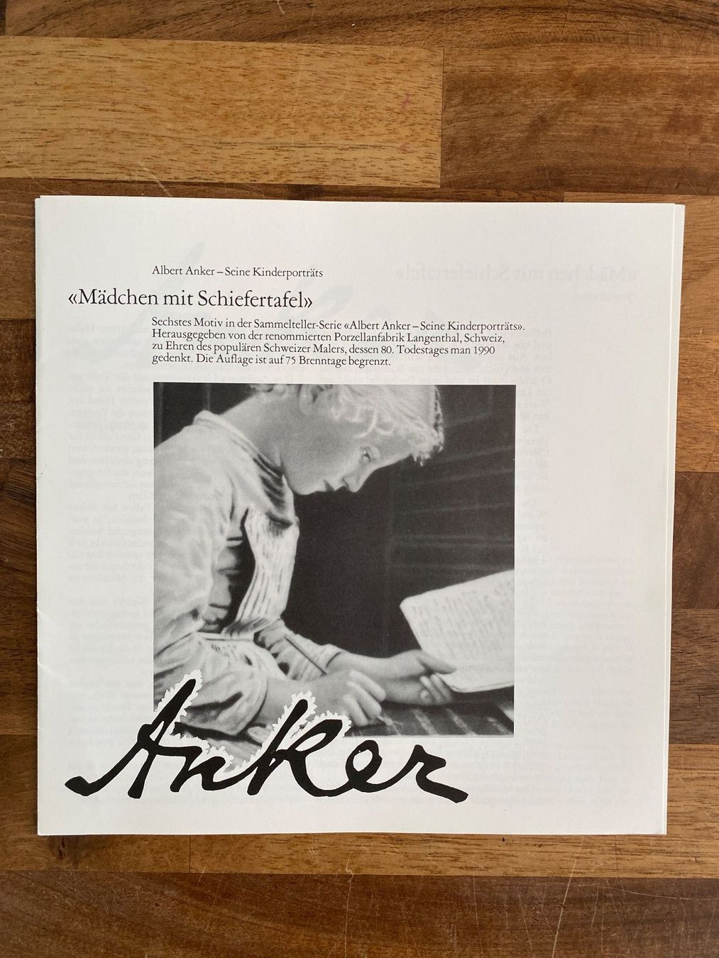 Assiettes: Anker Teller Mädchen mit Schiefertafel – D'occasion à Malters par Basteln 3