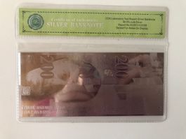 Versilberte 200 CH Franken Note