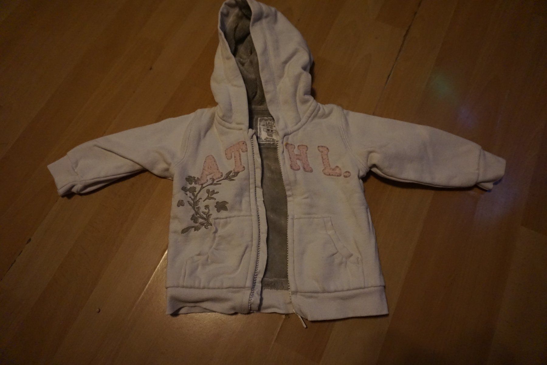 H&M Giacche & Cappotti: Kinder Kapuzenjacke weiss mit Print Gr.80 – Usato da Zürich venduto da einalemjena