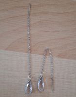Filigrane Silber-Ohrringe Durchzieher mit facettiertem Tropf