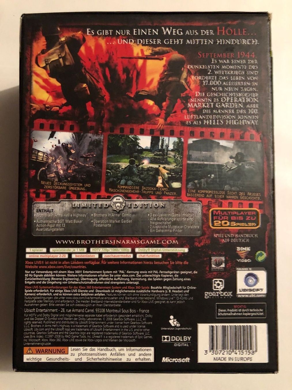 Jeux: Brothers in Arms Hells Highway LE Xbox – D'occasion à Kestenholz par Mad18 2