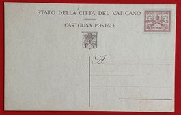 VATIKAN GANZSACHE ERSTE POSTKARTE 1929 UNGEBRAUCHT