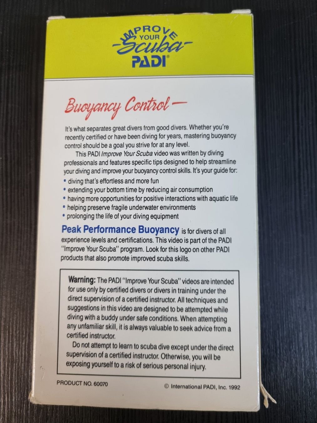 Tutti i VHS: PADI Tauchen Peak Performance Buoyancy VHS Kassette Deuts... – Usato da Waltenschwil venduto da Poggi24 1