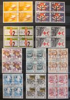 Schweiz 10x 4er-Blöcke Postgeschichte, Rotes Kreuz, Pro Patr