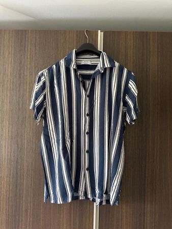 Camicia a righe uomo manica corta taglia M
